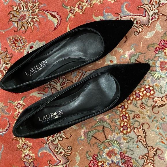 Ralph Lauren Velvet Kitten Heels 